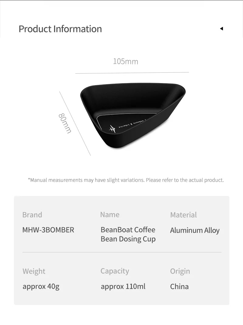 MHW-3BOMBER BEANBOAT COFFEE BEAN DOSING CUP