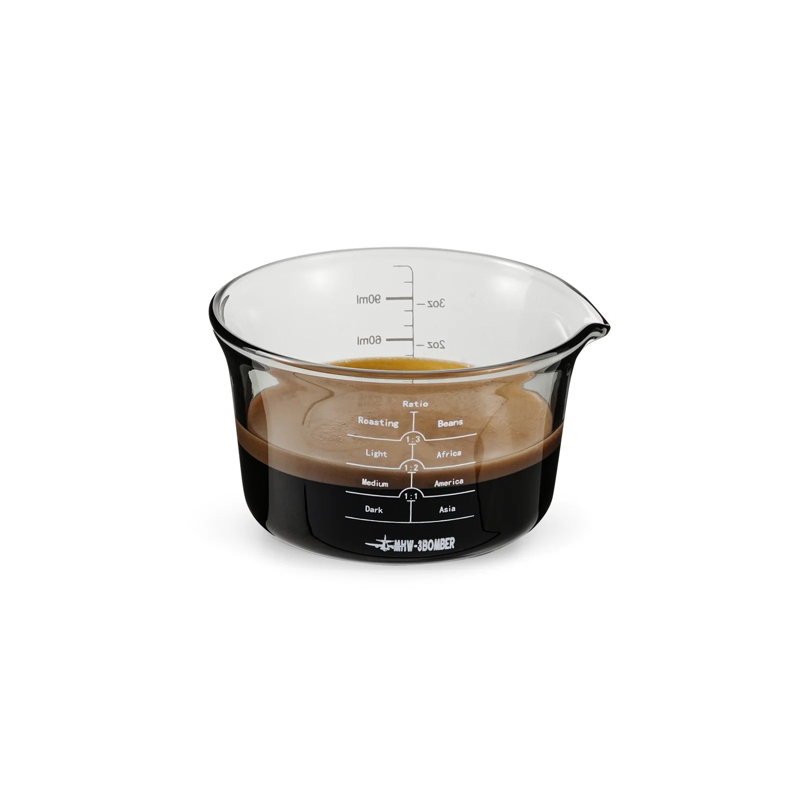 MHW-3BOMBER GLASS MEASURING - SINGLE SPOUT - 120ML